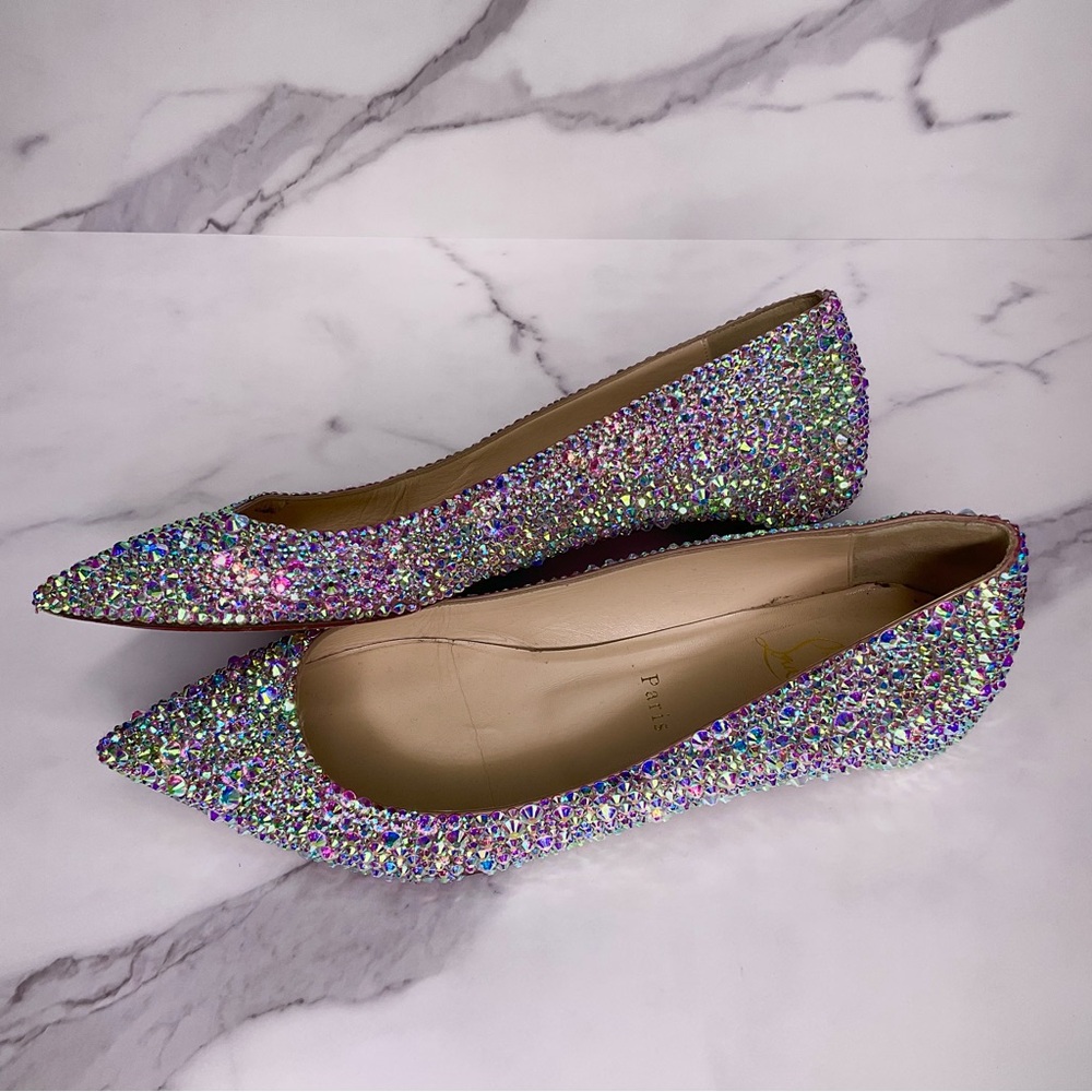 Christian Louboutin AB Unicorn Strass Crystal Ballet Flats Size EU 39.5 / US 9.5